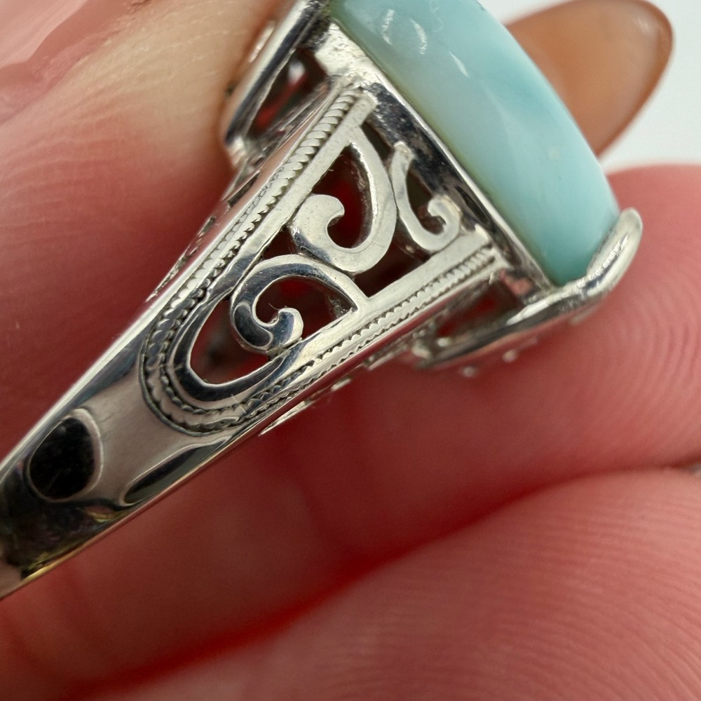 New Larimar Ring Sterling Silver - Picture 8 of 9